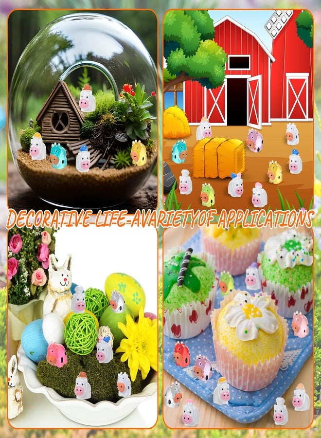 ZhouBoat Luminous Mini Resin Animals, 60 Pcs Mini Cow Figurines Glow in The Dark Tiny Resin Animals Miniature Cows for Landscape Dollhouse Aquarium Potted Fairy Garden DIY Decor - Image 3